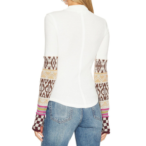 NWOT We The FREE PEOPLE Gorgeous Cuff Top Thermal Knit Long Sleeve Thumbholes XS - Picture 7 of 13